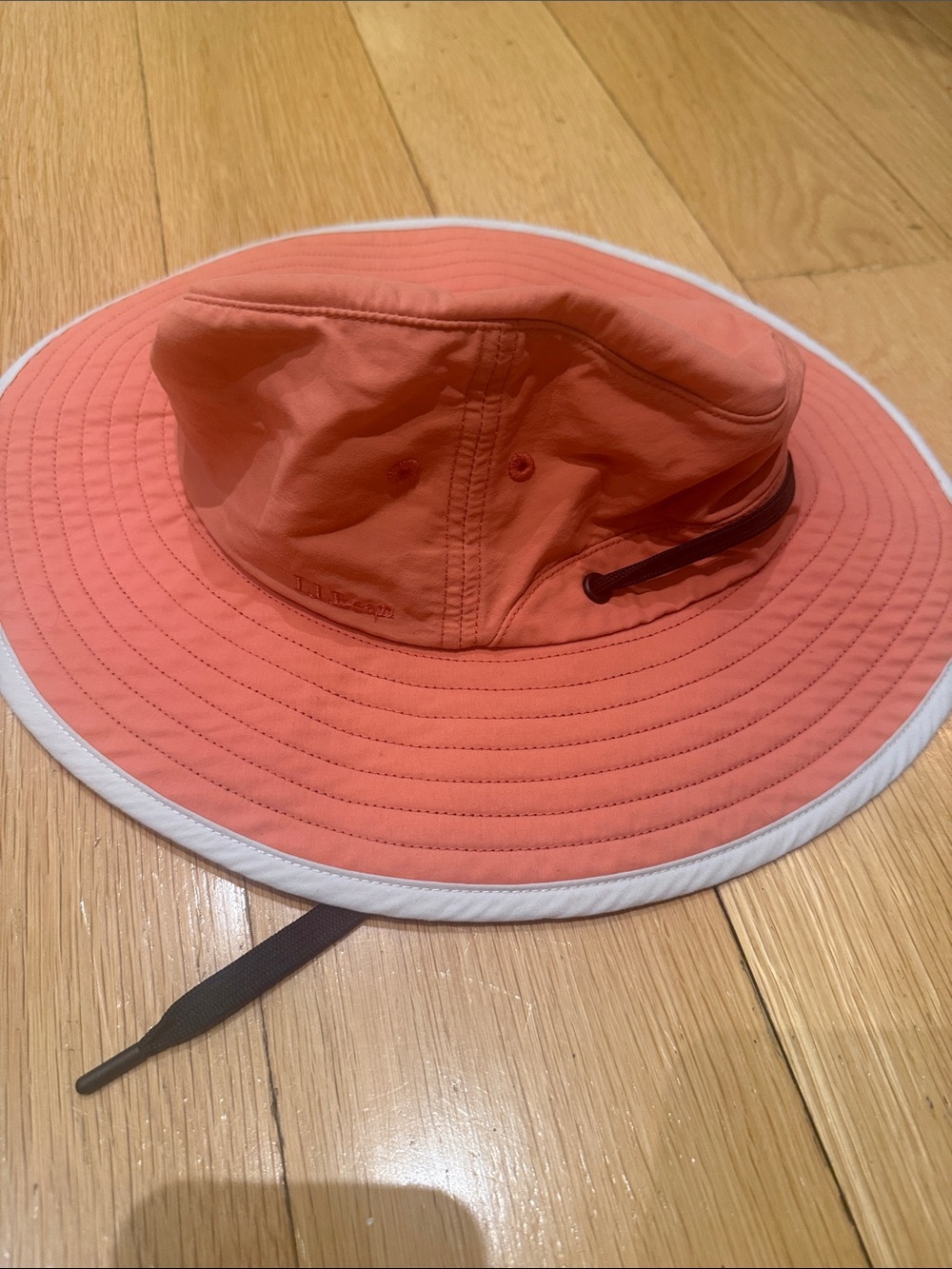 L.L. Bean Coral Sun Hat for Kids with White Trim